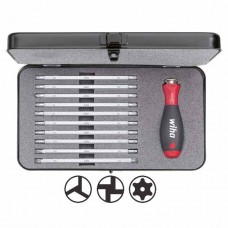 Wiha SYSTEM 6 Reversible Blades Set - Tri-Wing®/ Torq-Set®/ Torx® Tamper Resistant - 11 pcs - 27714